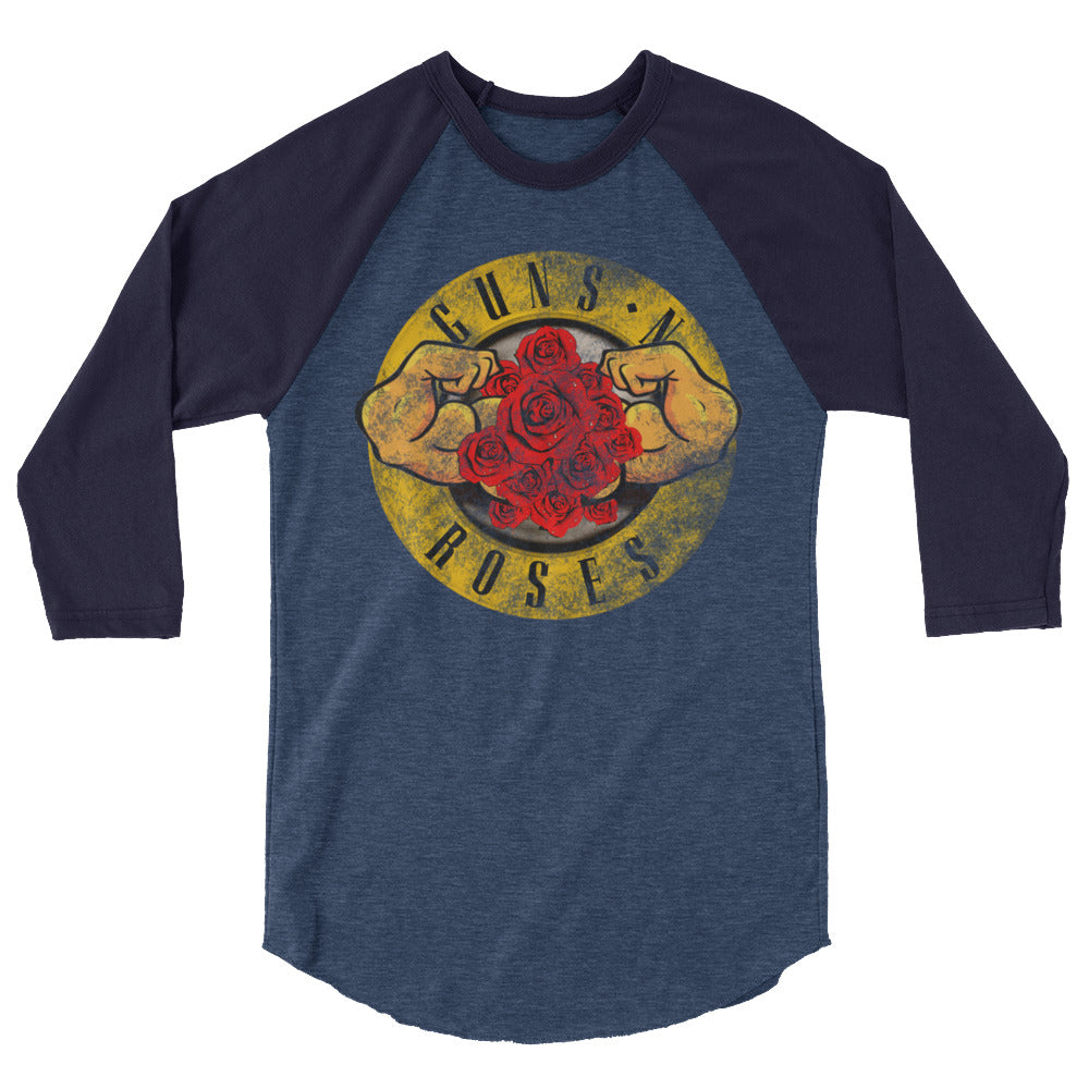 3/4 sleeve MUSCLES N ROSES raglan shirt