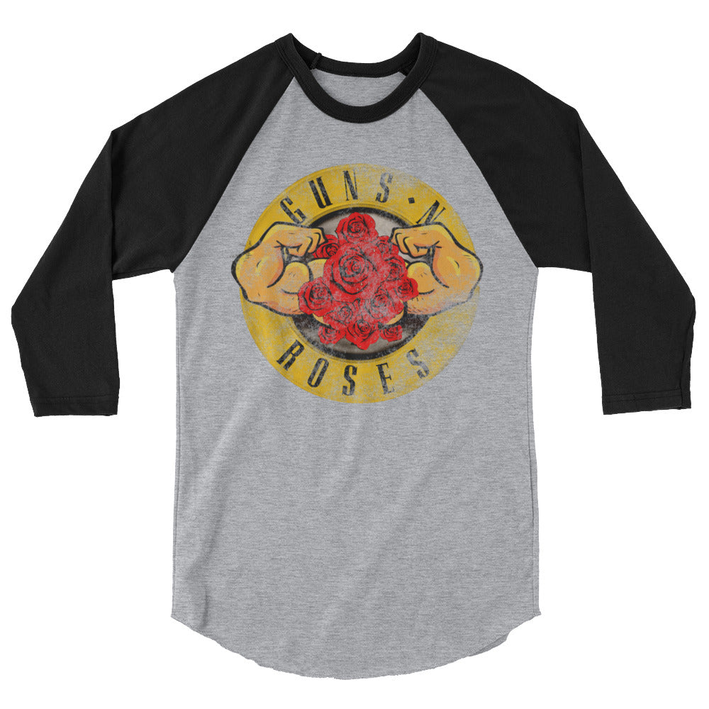 3/4 sleeve MUSCLES N ROSES raglan shirt