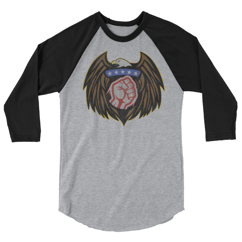 The "Red white and STRONGER" 3/4 sleeve raglan shirt