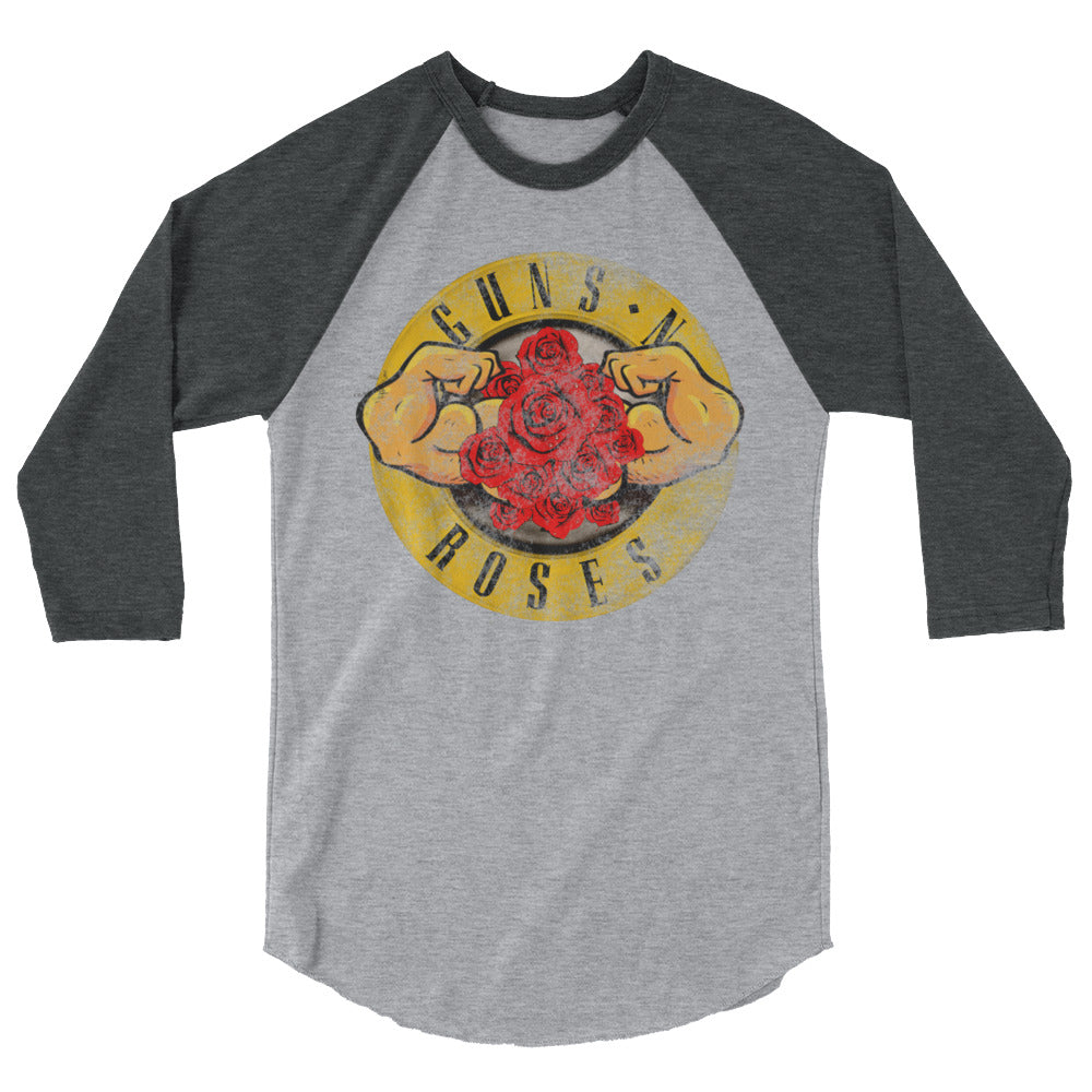 3/4 sleeve MUSCLES N ROSES raglan shirt