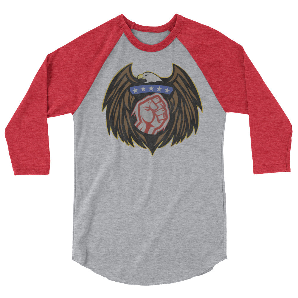 The "Red white and STRONGER" 3/4 sleeve raglan shirt