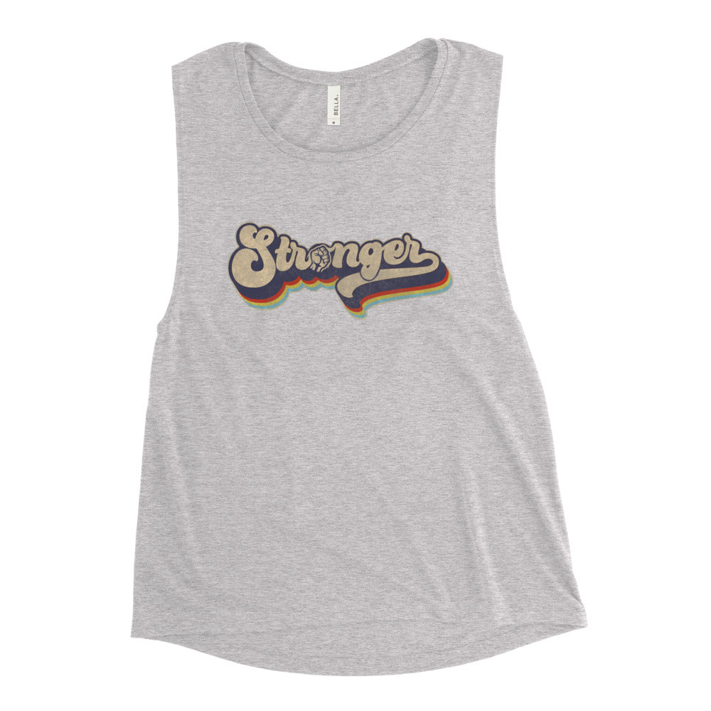 Rainbow Retro Ladies’ Muscle Tank
