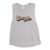 Rainbow Retro Ladies’ Muscle Tank