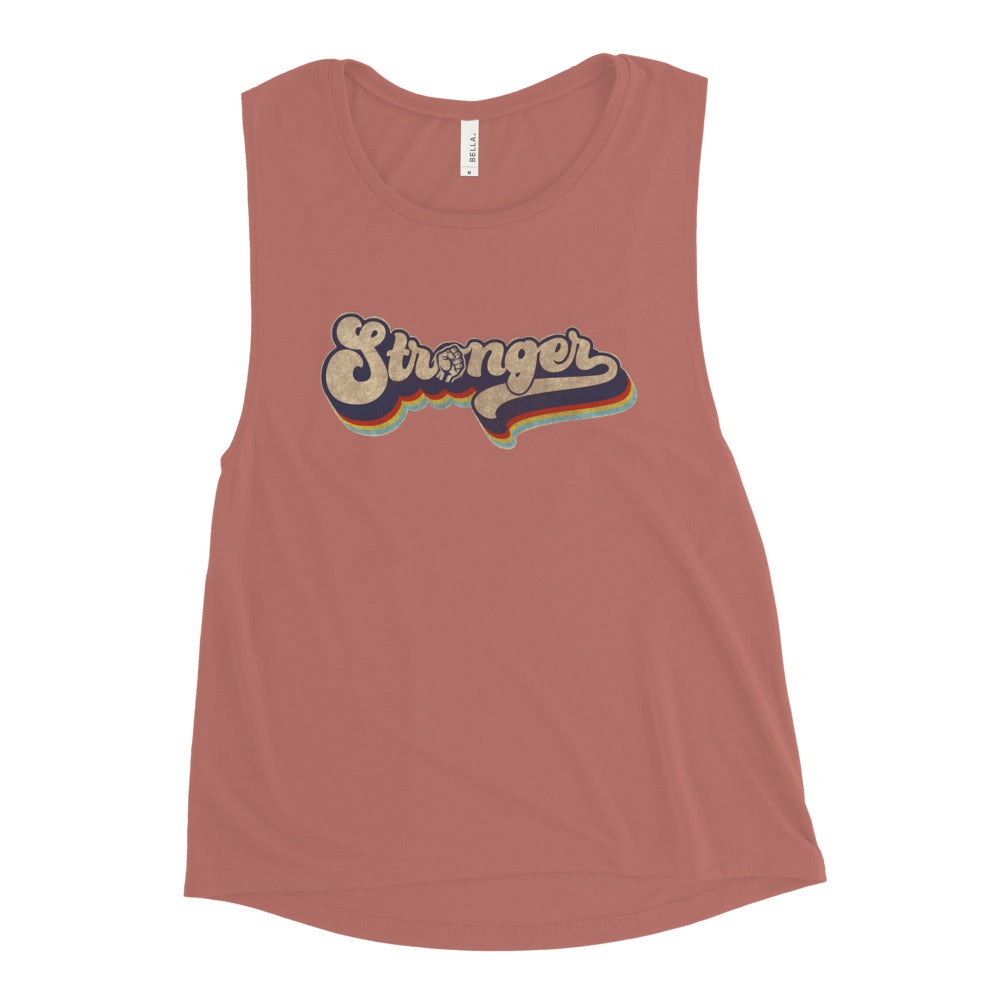 Rainbow Retro Ladies’ Muscle Tank
